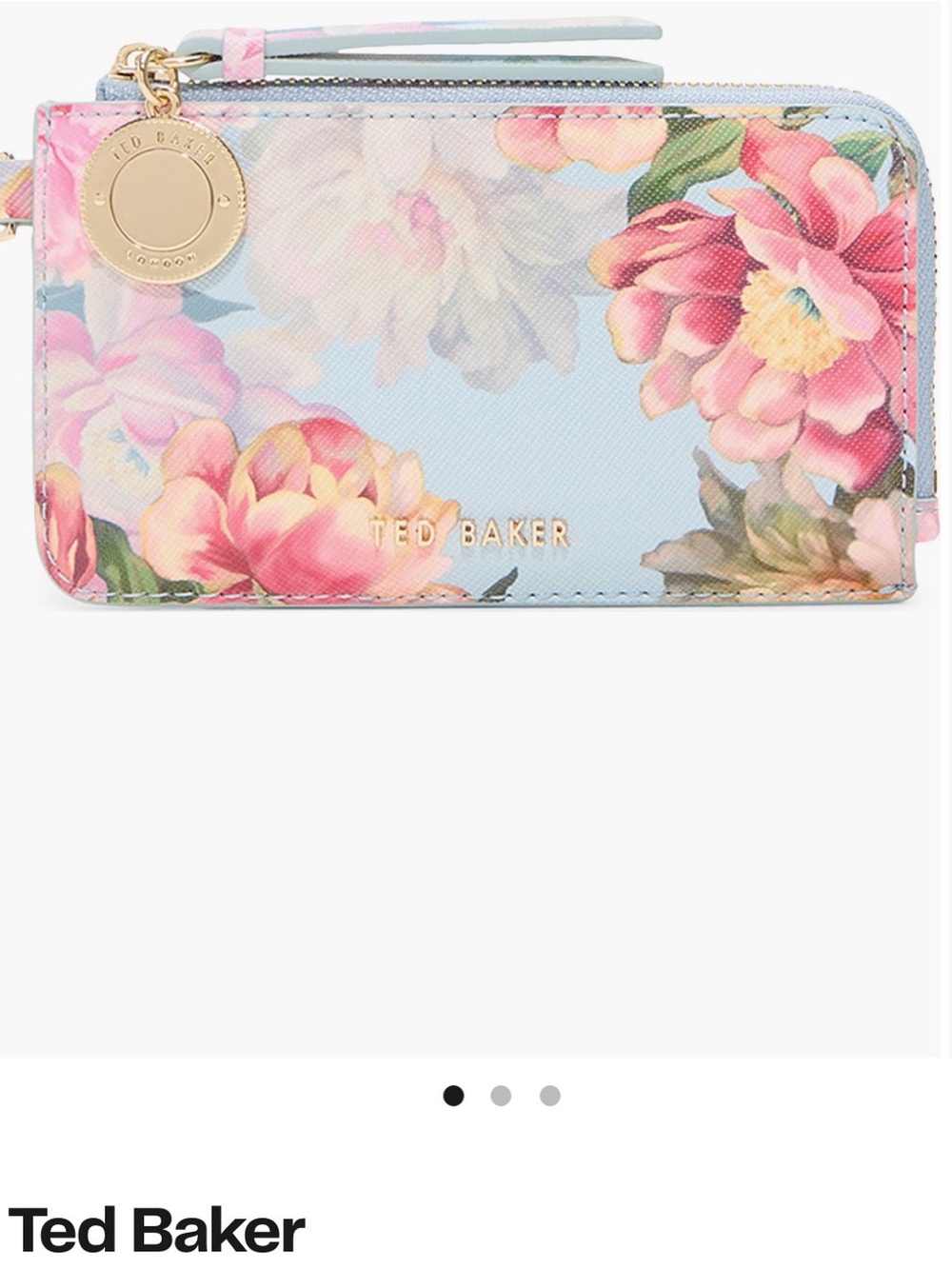 Ted Baker Lulu floral print Card Holder Wallet - Pink, Cream, Green NWT